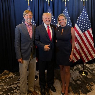 Rebecca and Jonathan Bextel with President Trump at a campaign event